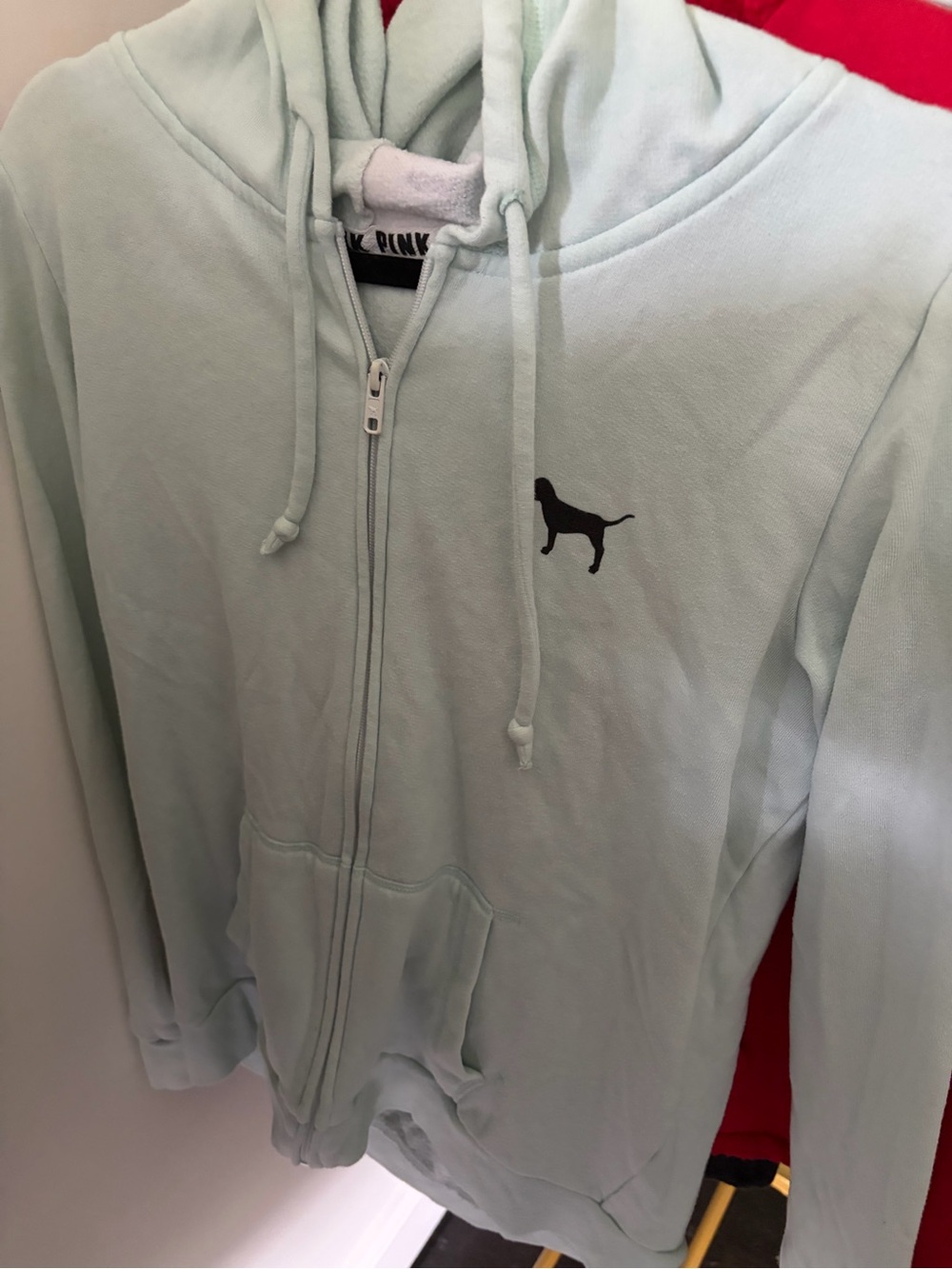 Victoria's Secret PINK Mint Green Zip-Up Hoodie Jacket